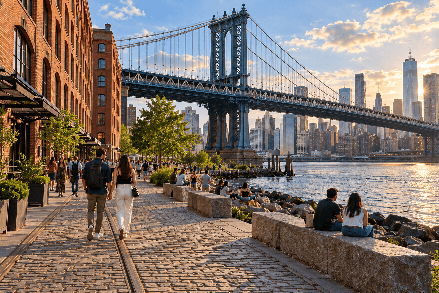 Sample waterfront scene for a DUMBO guide