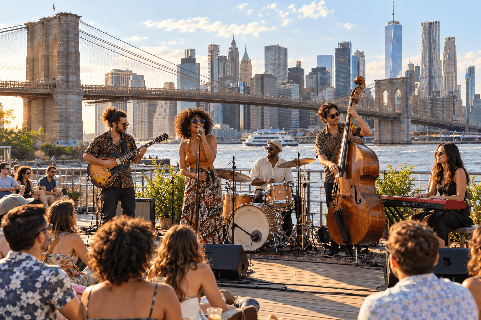 Sample waterfront music event in Brooklyn